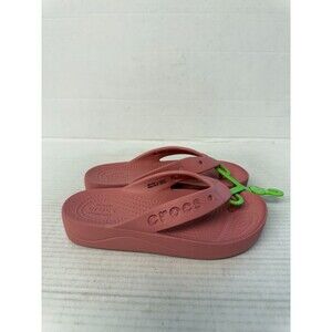 -1244 Crocs Baya Pink Lonic Comfort Platform Flip Flop-US 4 Womens